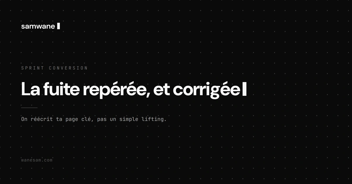 Sprint Conversion : réécriture et restructuration d'une page de conversion clé