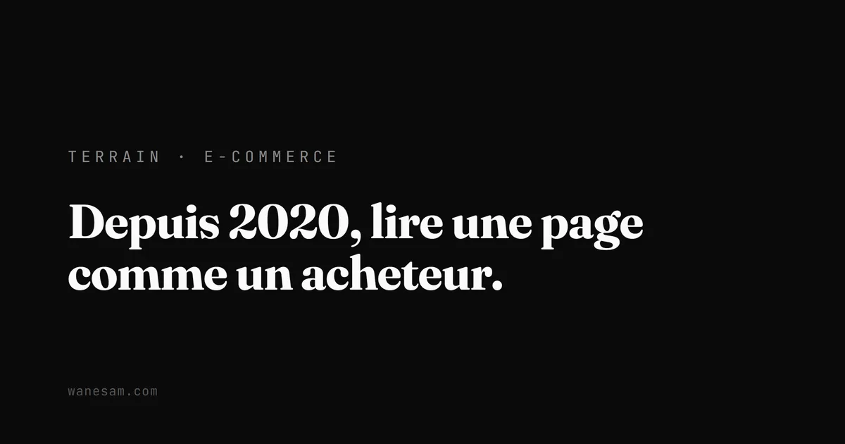 E-commerce depuis 2020 : lire une page du point de vue de l'acheteur