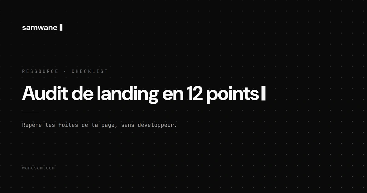 Checklist d'audit de landing page SaaS en 12 points
